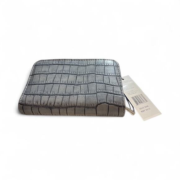 French Connection Emmy Croco Denim Zipper Wallet - Picture 2 of 5